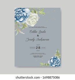 beautiful and elegant floral wedding invitation card