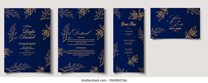 Beautiful and elegant floral wedding invitation card template