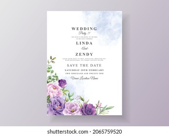 beautiful and elegant floral wedding invitation card