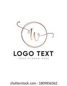 A beautiful and elegant florist letter type W logo template, Vector logo for business and company identity 