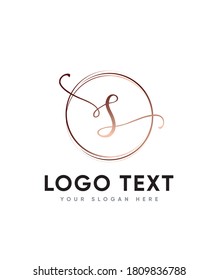 Una bella y elegante letra florista tipo de letra modelo de logotipo S, logotipo vector para identidad empresarial y de empresa 