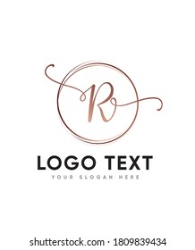A beautiful and elegant florist letter type R logo template, Vector logo for business and company identity 