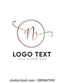A beautiful and elegant florist letter type N logo template, Vector logo for business and company identity 