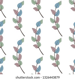 Beautiful and elegant flowers buds on the white background. Vector seamless pattern with flowers. 