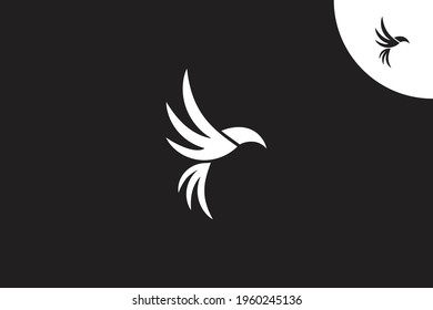 beautiful elegant flying bird logo, unique concept, simple modern style, memorable design, best for business, company, or brand identity