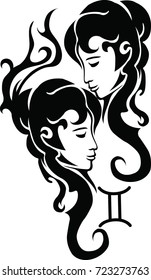  A beautiful and elegant Gemini zodiac sign silhouette - vector and illustration for t-shirt, pillow and cup print and wall sticker.