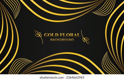 beautiful elegant gold floral background with floral and leaf ornament design