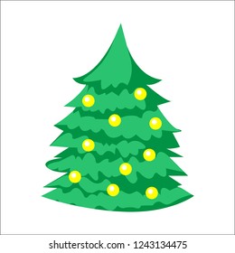 Beautiful Elegant Green Christmas Tree Vector Stock Vector (Royalty ...