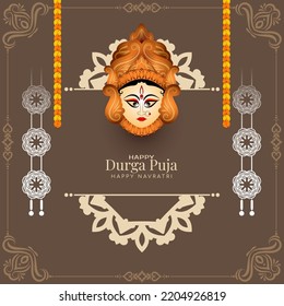 Beautiful elegant Happy Durga puja and happy Navratri festival background vector