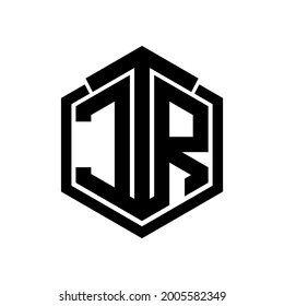 beautiful and elegant hexagon JTR writing vector