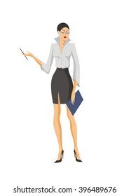 beautiful, elegant lady dressed in business style