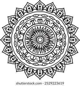 Beautiful And Elegant Mandala Design For Meditation And Coloring Book, Relaxing Mandala Art For Inner Peace, Mandala Art For Wall Art, Henna Design, Tattoo Design