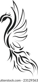 Hermosa Y Elegante idea de Phoenix Tattoo inspirador. Diseño Tatuaje Tribal Fénix Blanco Y Negro. 