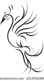 Beautiful And Elegant Phoenix Tattoo idea inspirational. Black And White Phoenix Tribal Tattoo design. 