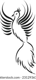 Hermosa Y Elegante idea de Phoenix Tattoo inspirador. Diseño Tatuaje Tribal Fénix Blanco Y Negro. 
