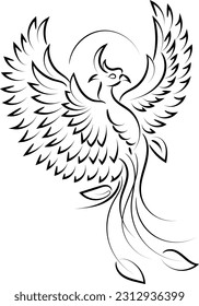 Beautiful And Elegant Phoenix Tattoo idea inspirational. Black And White Phoenix Tribal Tattoo design. 