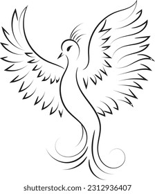 Beautiful And Elegant Phoenix Tattoo idea inspirational. Black And White Phoenix Tribal Tattoo design. 