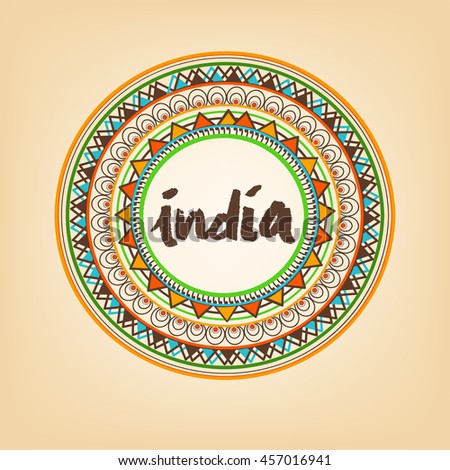 Beautiful and Elegant Rangoli Design with stylish text of Indian for Happy Independence Day.