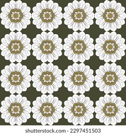 Beautiful and elegant seamless fabric pattern with bouquet of peppermint-colored flowers and green leaves in playful yet calming design perfect for napkins and tea towels.