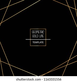 Beautiful, elegant, simplistic template with golden lines on black background vector