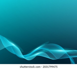 beautiful and elegant smooth wave illustration on blue background, great for web design materials, banners, posters, business cards and promotional media