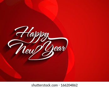 Beautiful elegant text design of happy new year. vector illustration