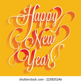 Beautiful elegant text design of happy new year. Flat design.