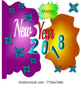 Beautiful elegant text design of happy new year