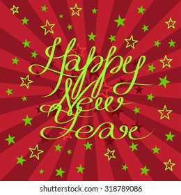 Beautiful elegant text design of invitation for happy new year. vector illustration