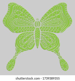 Beautiful and elegant vector butterfly. 3D cutout effect. Sophisticated lines.
