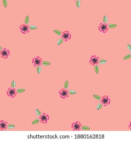 Hermosas flores vectoriales elegantes y hojas sin fisuras