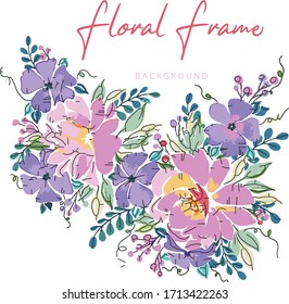 Hermosa y elegante flor rosa vectorial