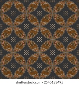 Beautiful and elegant vector traditional ethnic batik pattern template.