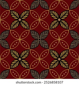 Modelo de padrão de batik étnico tradicional vetor bonito e elegante javanês.