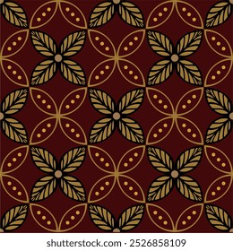 Modelo de padrão de batik étnico tradicional vetor bonito e elegante javanês.