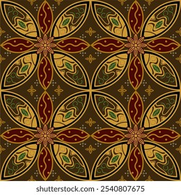 Schöne und elegante Vektor traditionelle javanische ethnische Batik Muster Vorlage.