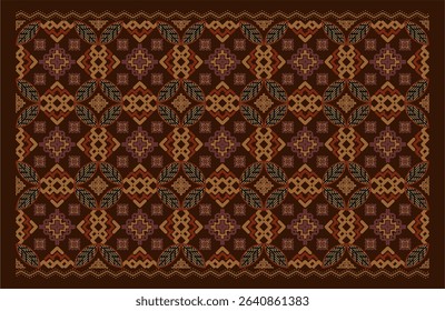 Beautiful and elegant vector traditional Javanese ethnic batik pattern template.