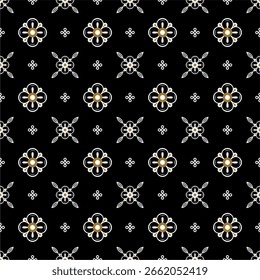 Hermoso y elegante Vector tradicional javanés étnico batik patrón de Plantilla.