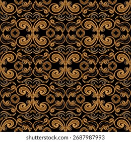 Hermoso y elegante Vector tradicional javanés étnico batik patrón de Plantilla.