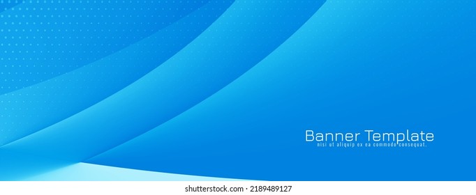 Beautiful elegant wave style blue color business banner design vector