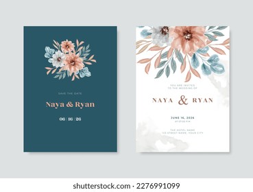 Beautiful and elegant wedding card template