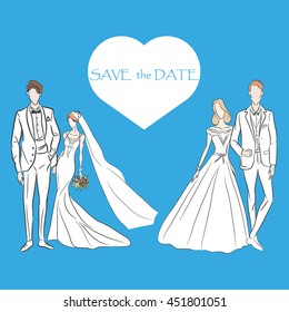 Beautiful elegant Wedding couple man and women collection set