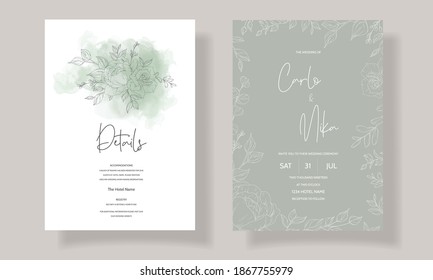 Beautiful and elegant wedding invitation floral