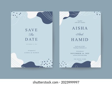 Plantilla de invitación de boda elegante y hermosa