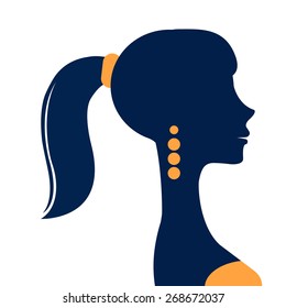 Beautiful  elegant woman silhouette in vector format