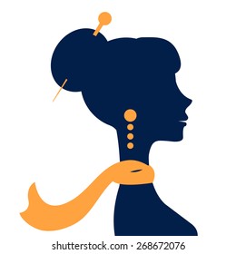 Beautiful  elegant woman silhouette in vector format