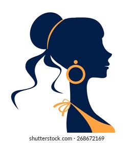 Beautiful  elegant woman silhouette in vector format