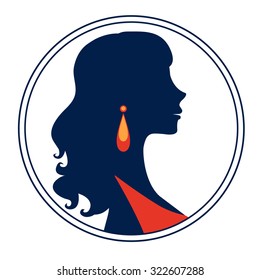 Beautiful  elegant woman silhouette in vector format