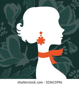 Beautiful elegant woman silhouette in vector format