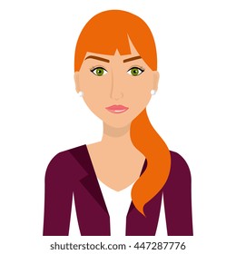 Beautiful and elegant young woman cartoon over white background, vector illustration,